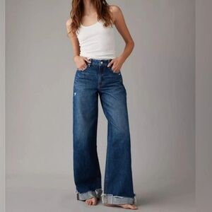 American Eagle Outfitters Blue Flare & Wide Leg Jeans